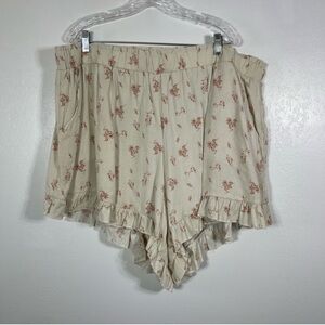 NWT. Blue Rain, Floral Elastic Waist Lined Shorts. Size 3X.